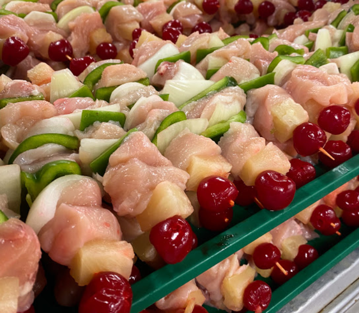 Chicken Kabobs with Fruit & Veggies - Unmarinated