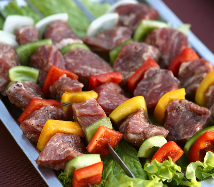 Filet Mignon Kabobs with Veggies - Unmarinated